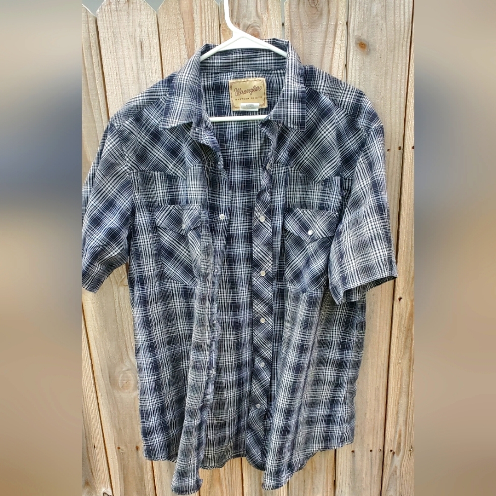 Wrangler western pearl snap button down shirt
